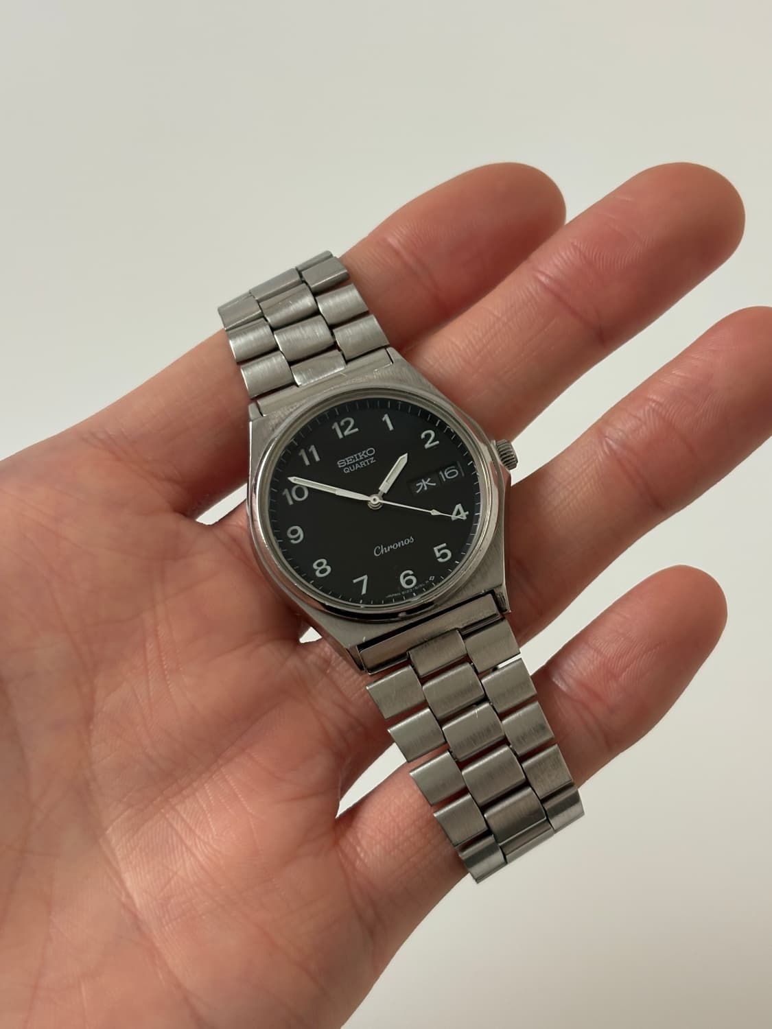 1980s Chronos Black Dial Silver Quartz 상품이미지1