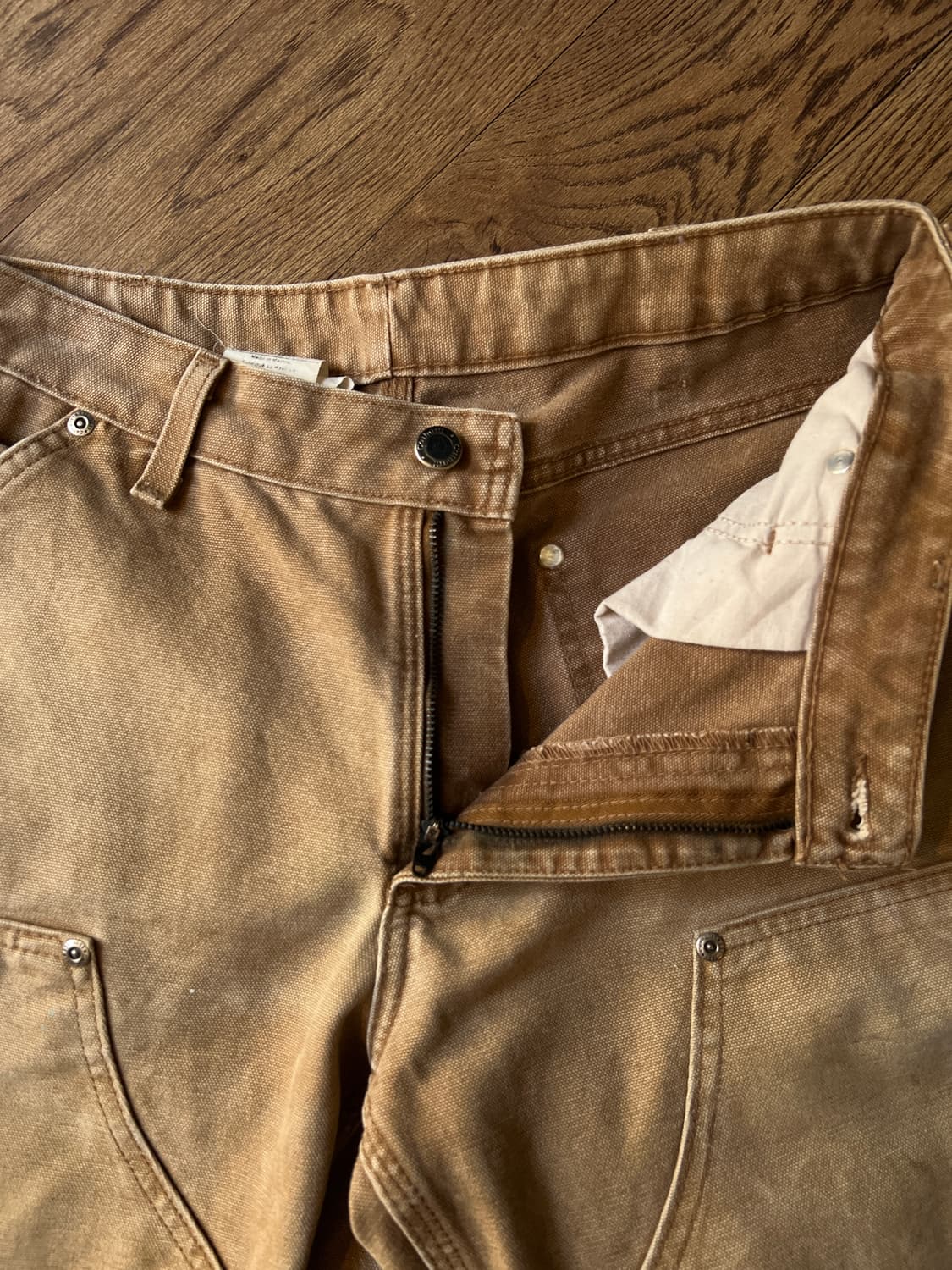 [30]칼하트 USA 빈티지 페인팅 브라운 더블니 워크 팬츠 상품이미지3