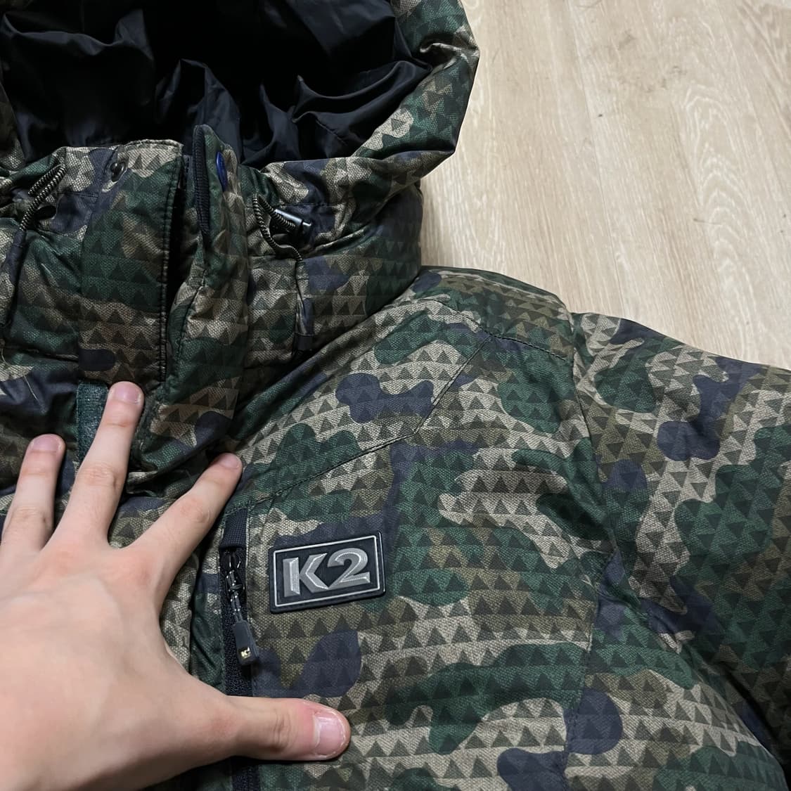 K2 카모플라쥬 덕다운 후드 패딩 150 상품이미지5