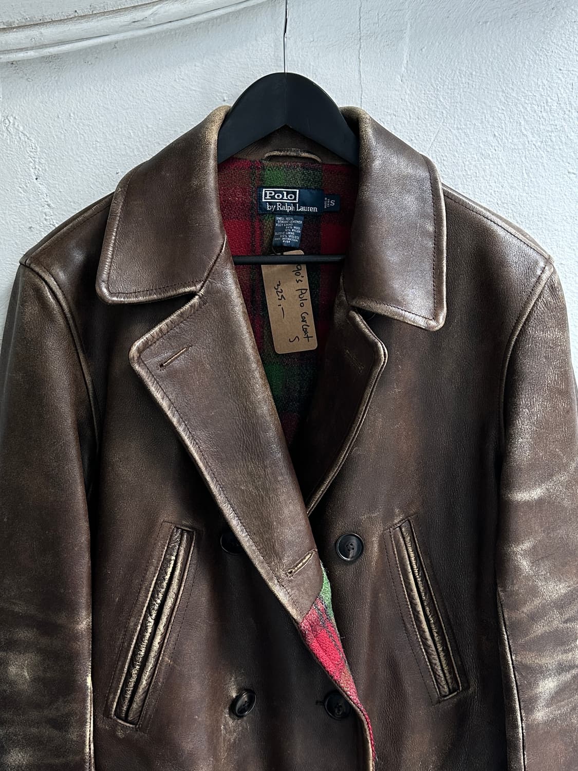 90's 빈티지 폴로 레더 카코트 폴로 블루택 레더자켓 상품이미지5
