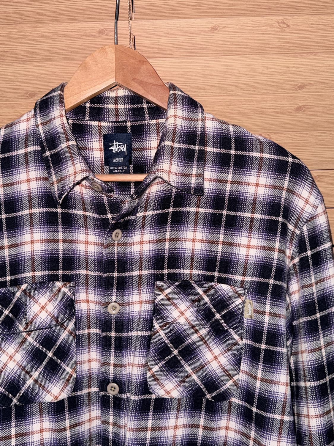 90s 스투시 울 체크 셔츠 상품이미지3