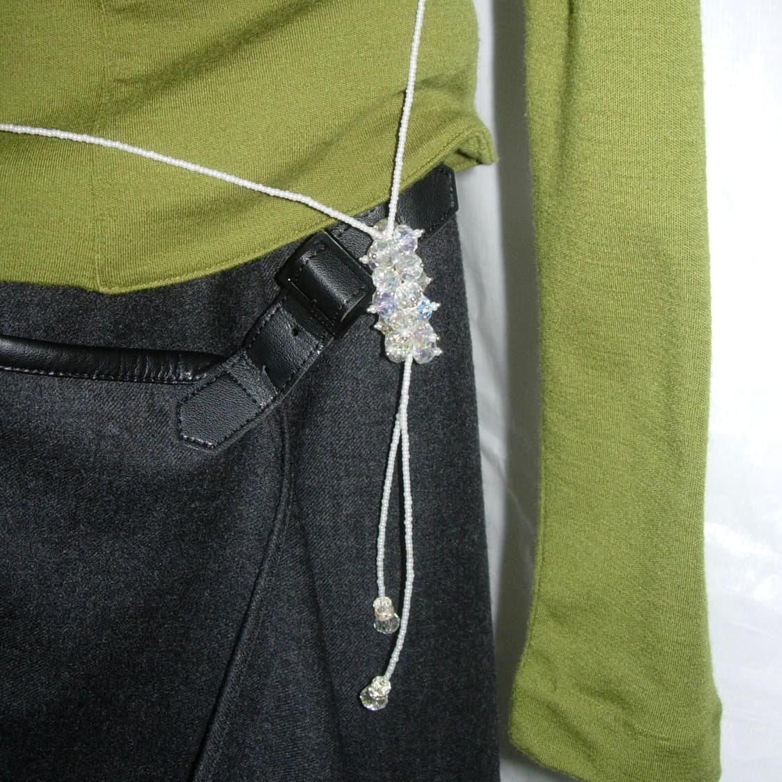 White beads flower necklace 상품이미지1