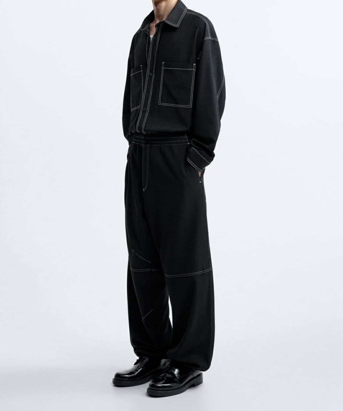 자라 콘트라스트 스티치 셋업 XL/L 상품이미지1