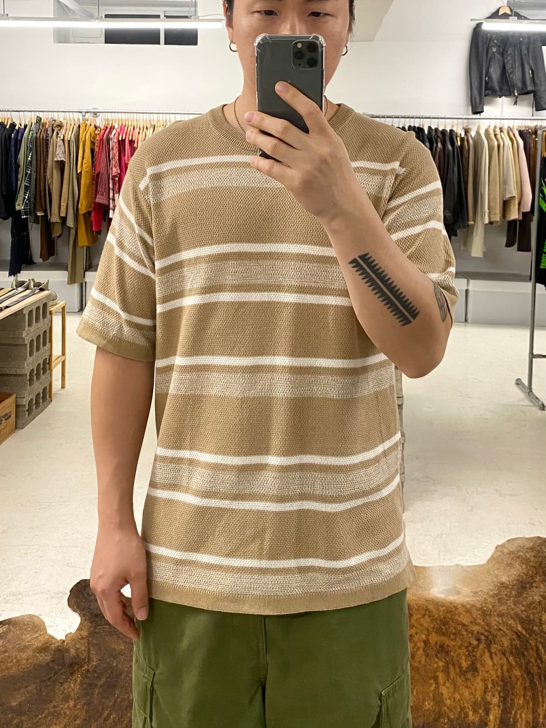 BEAMS knit half t-shirts 빔즈 니트 티셔츠 상품이미지2
