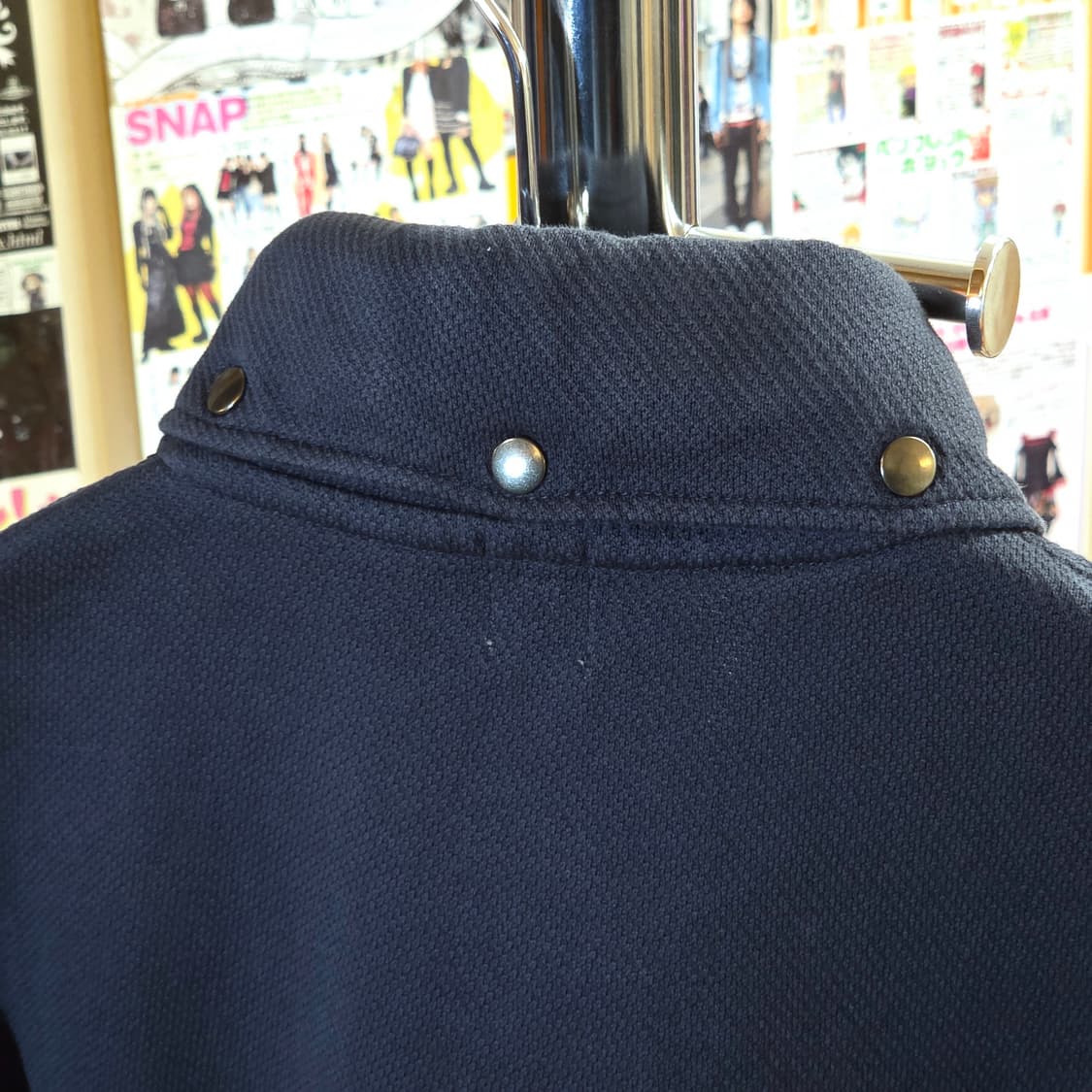 JPN 타케오 키쿠치 네이비 카라 와플 집업 상품이미지5