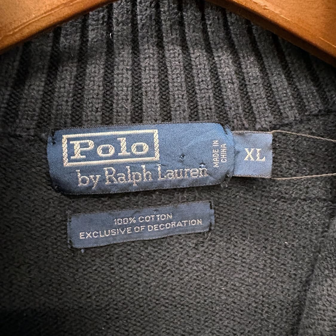 90s 폴로 랄프로렌 더블립 하프집업 코튼니트 스웨터 차콜 N641 상품이미지7