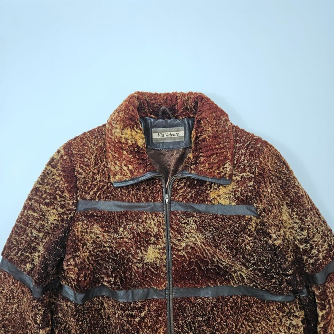 Via Valente 빈티지 양가죽 쉐르파 자켓 EU42 상품이미지3