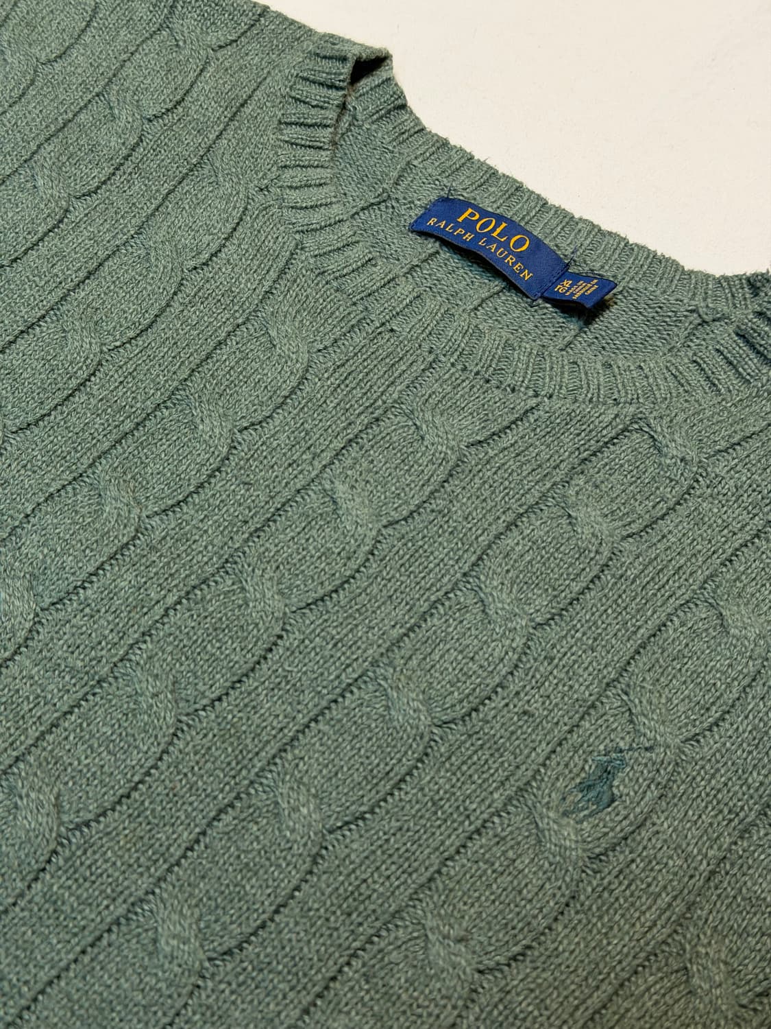 폴로 랄프로렌 말차맛 꽈배기 케이블 니트 그린 상품이미지2