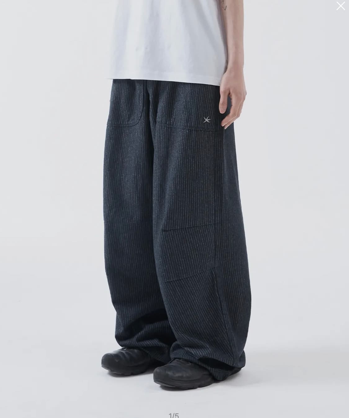 [L] TCM starfish pin stripe pants (블랙) 상품이미지1