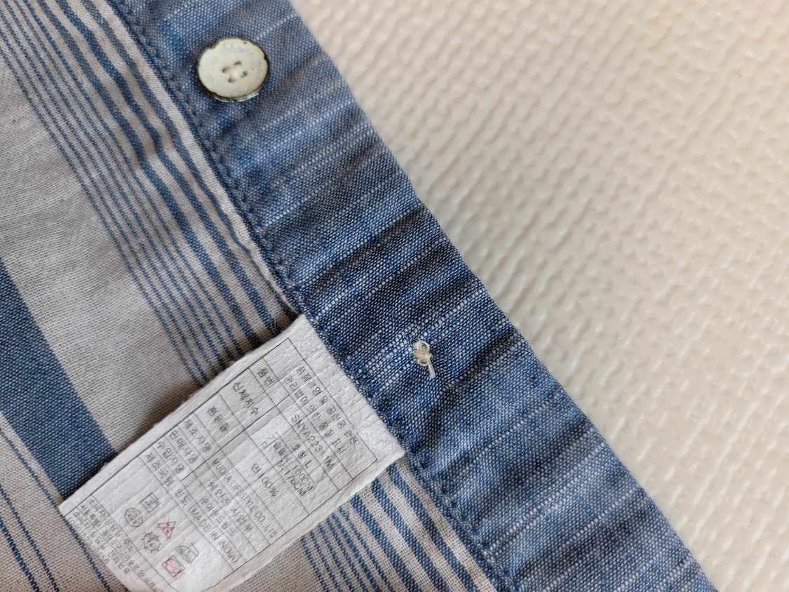 쉐인진 Shane 남자 샴브레이 웨스턴 셔츠 L 블루 상품이미지10