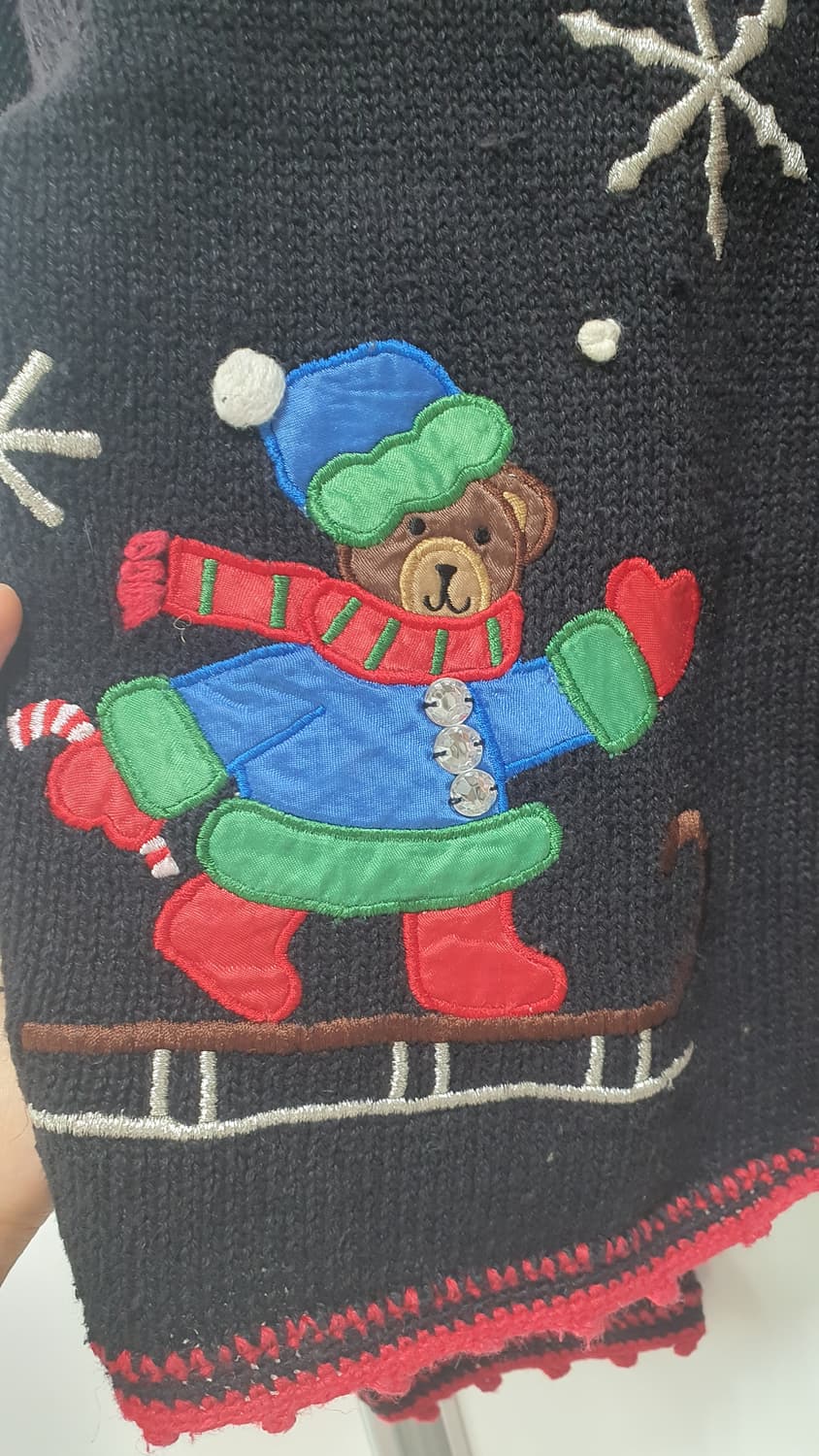 nutcracker 빈티지 크리스마스 어글리 곰돌이 테디베어 니트 가디건 상품이미지8