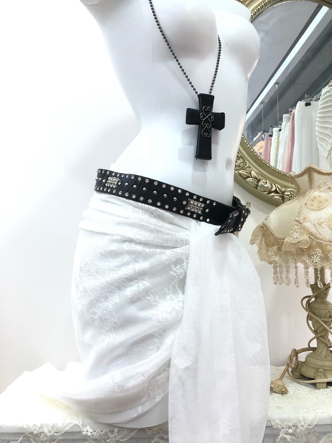 black punk cubic stud belt  상품이미지2