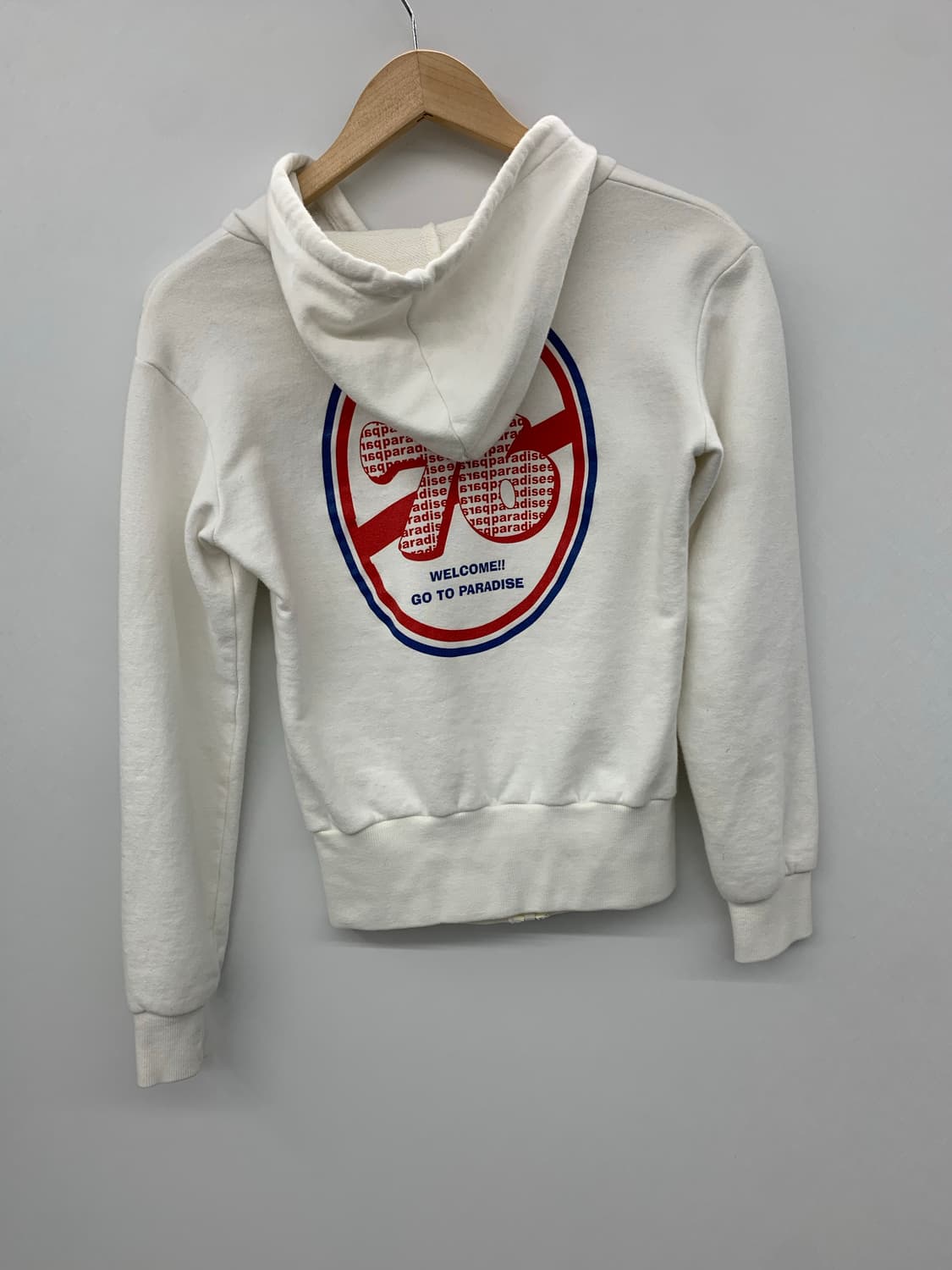 화이트 슬림핏 프린팅 후드집업 상품이미지5