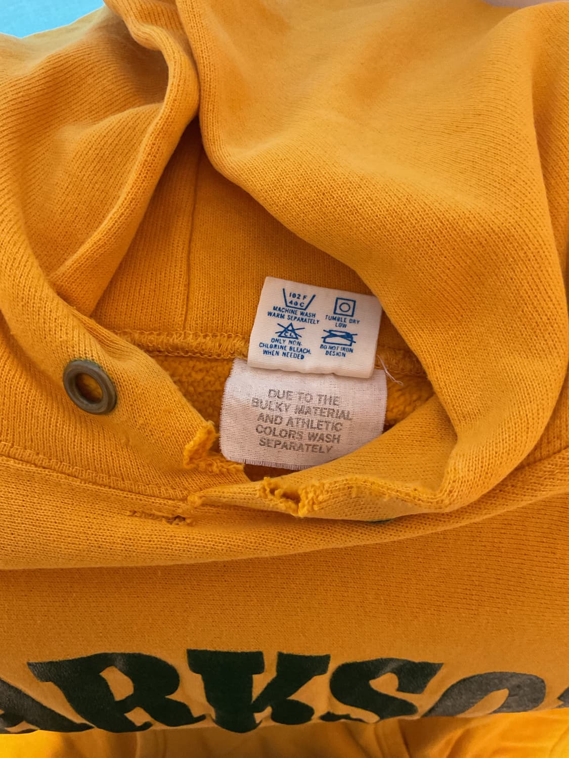 80s champion yellow damaged hoodie 상품이미지5