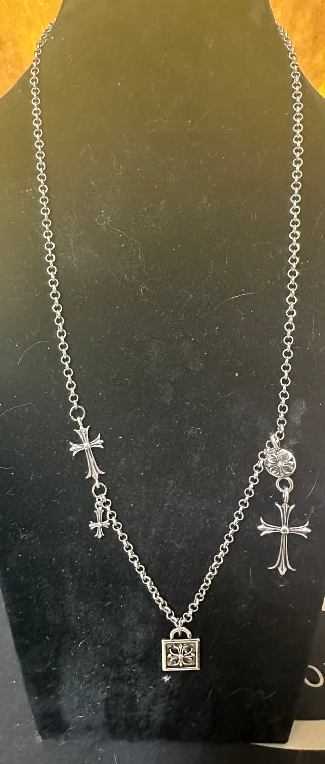 크롬스타일 크로스 실버 목걸이 남여공용 상품이미지1