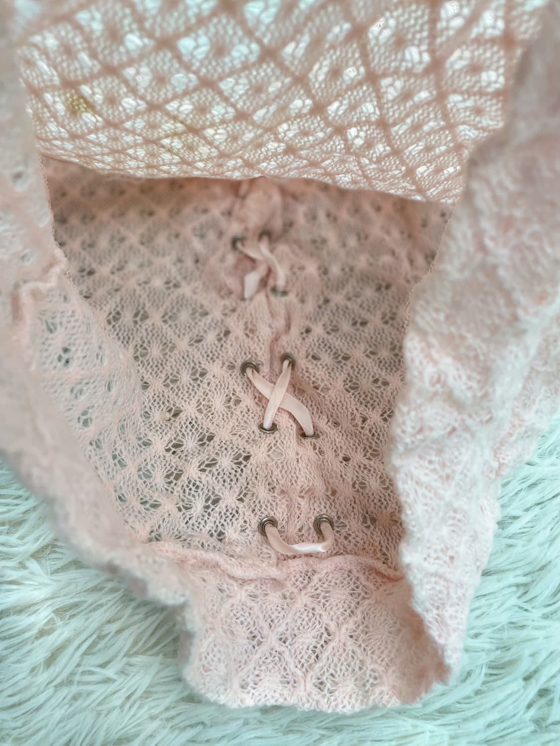 00s 초판 리즈리사 아카이브 아일릿 디테일 레이스 크로쉐 롱슬리브 상품이미지5