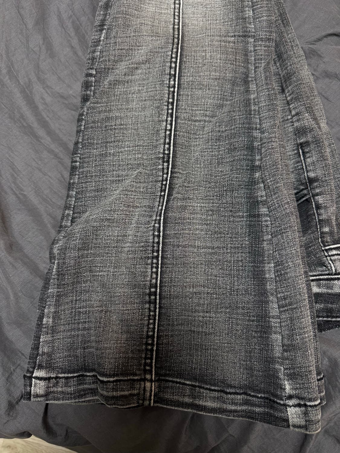 헬레네파리스 페이디드 워싱 부츠컷 데님 팬츠 [페이디드 그레이] S 상품이미지5