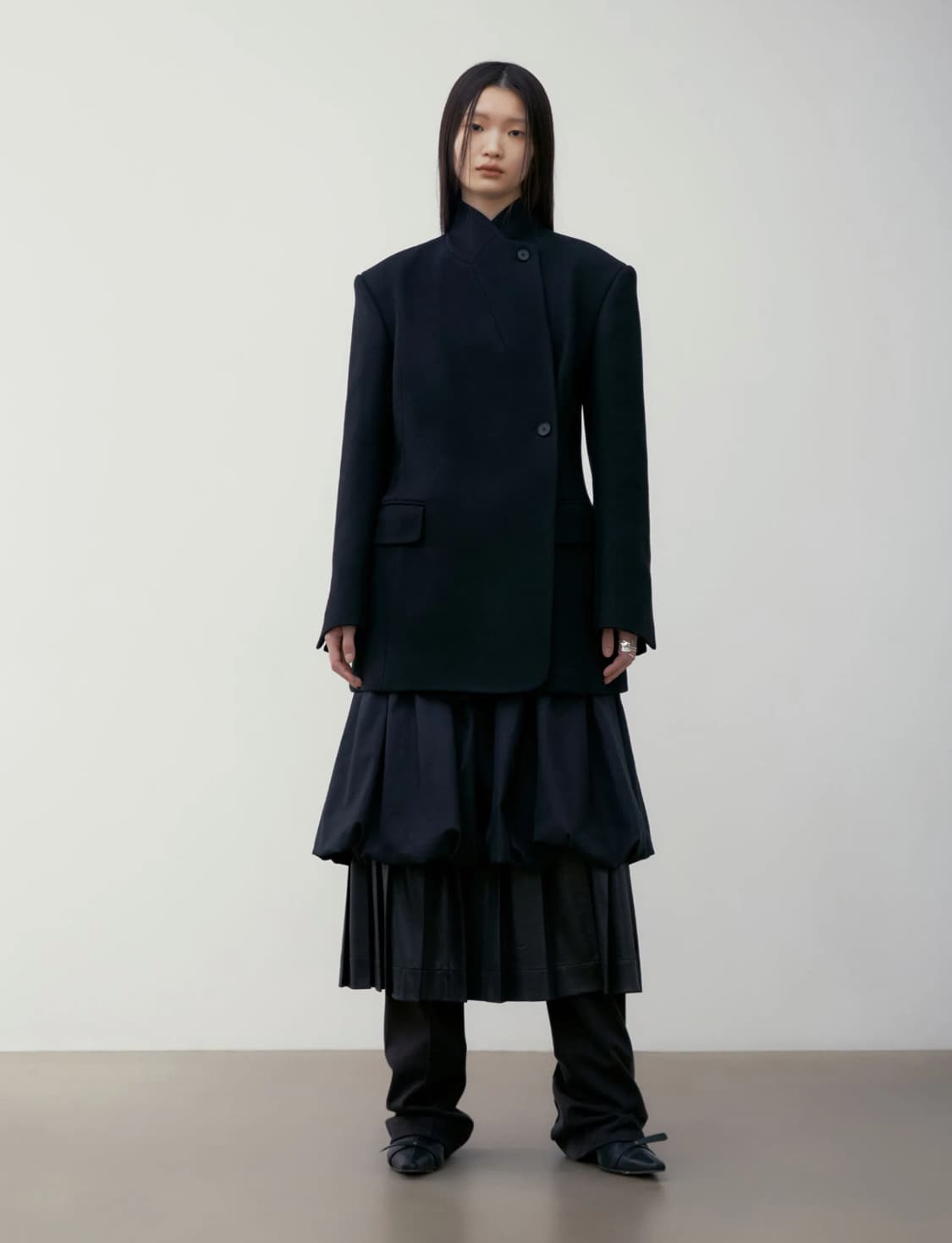 로우클래식 24fw slim fit wool coat black 상품이미지1