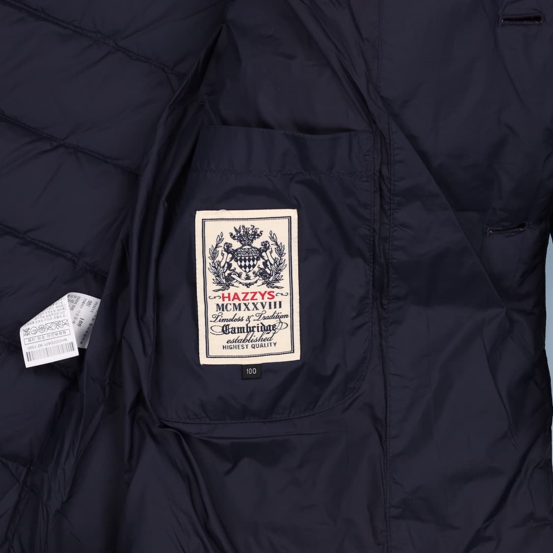 [100] 헤지스 다크네이비 구스다운 싱글 코트 점퍼 N7025 상품이미지5