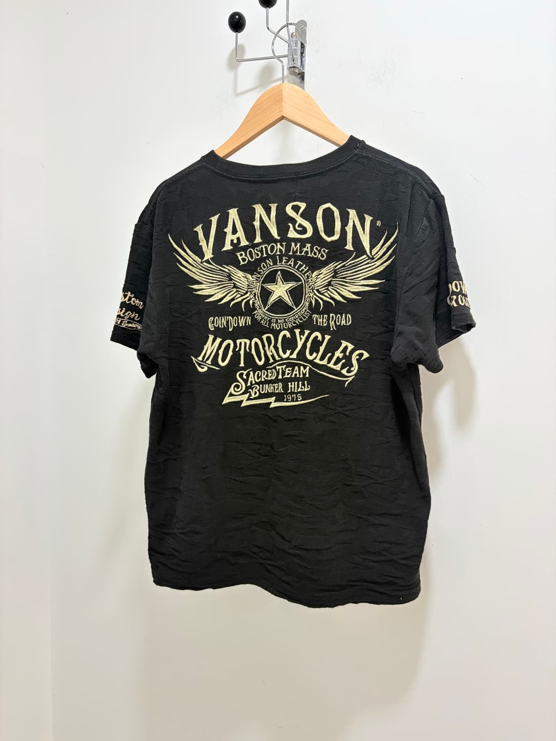 Vanson Leathers 밴슨 자수 물결 반팔 티셔츠 상품이미지9