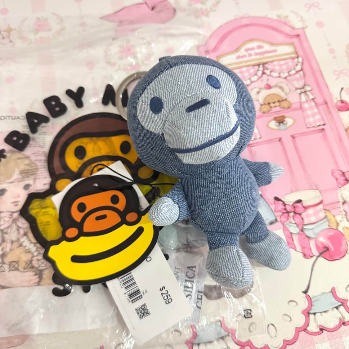 베이프 데님 키링 라이트 인디고 상품이미지4