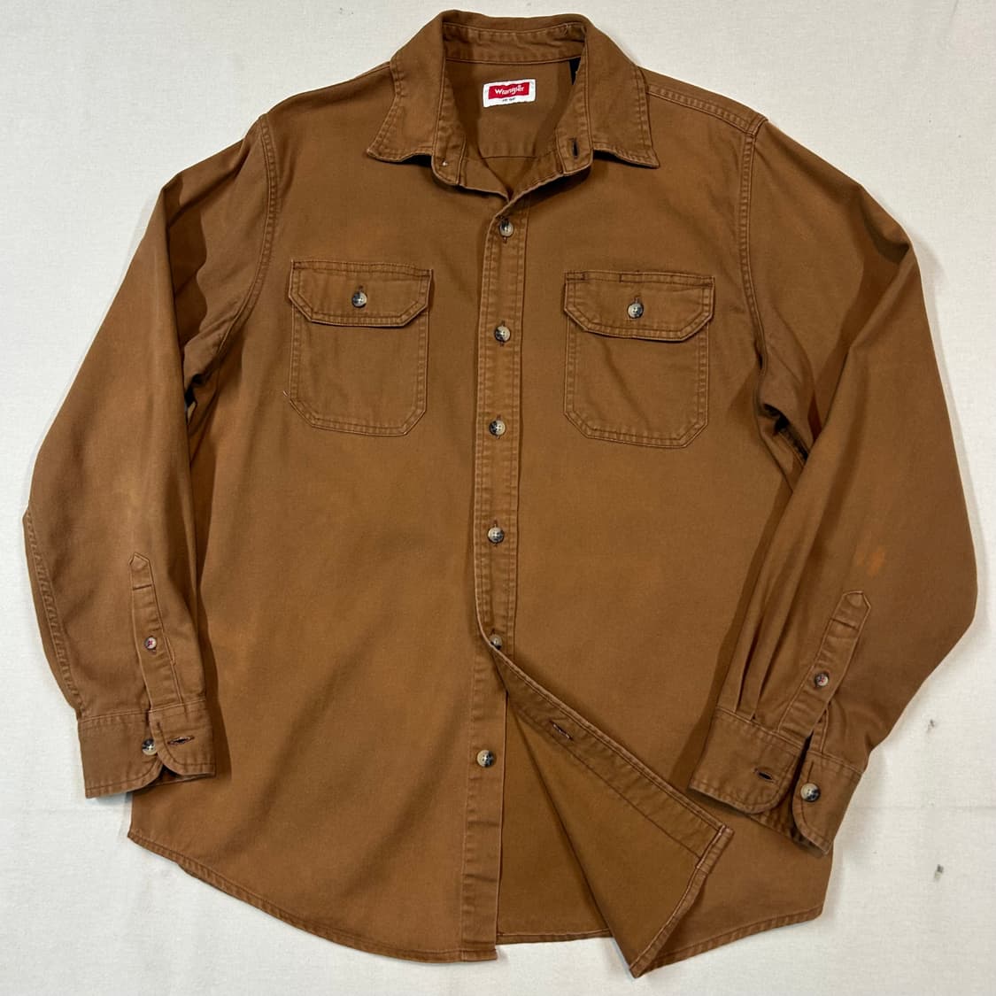 M) Wrangler 랭글러 투포켓 워크웨어 코튼 셔츠 브라운 상품이미지2