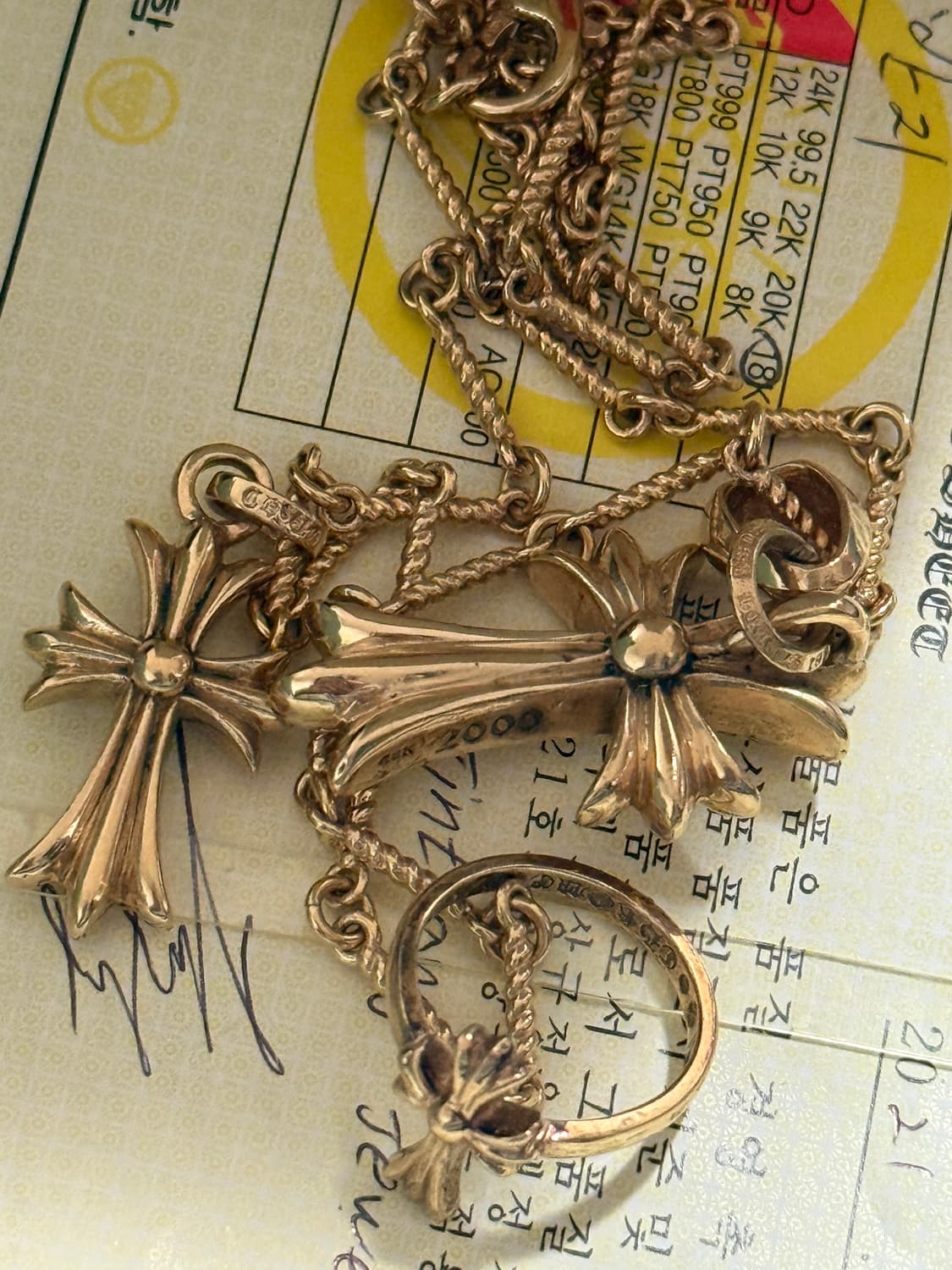 크롬하츠 18k 목걸이+반지 13돈 상품이미지2