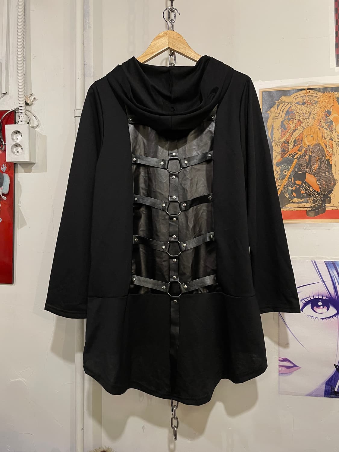 acdc rag 링 스터드 가죽 스트랩 후드집업 펑크 상품이미지5