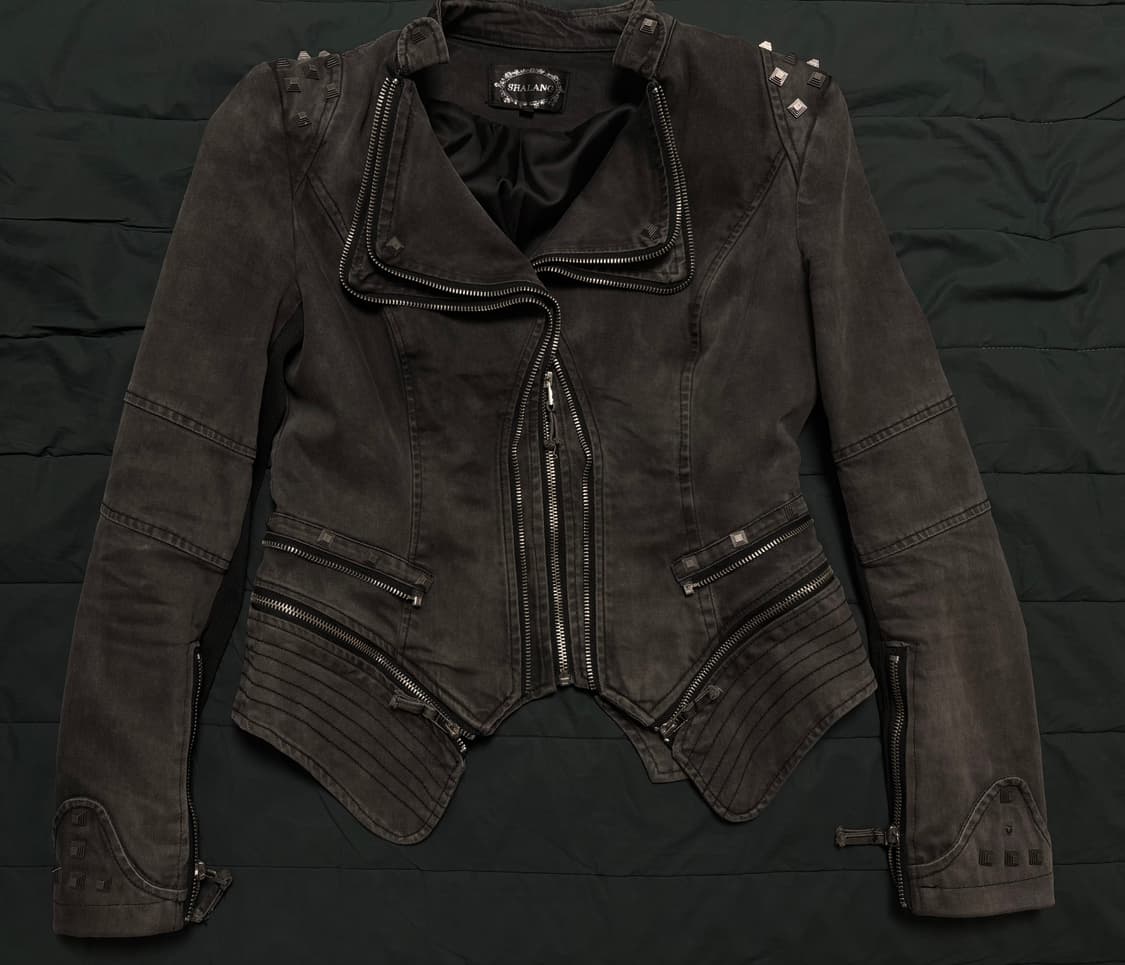 shalang 흑청 스터드 라이더 자켓 상품이미지1