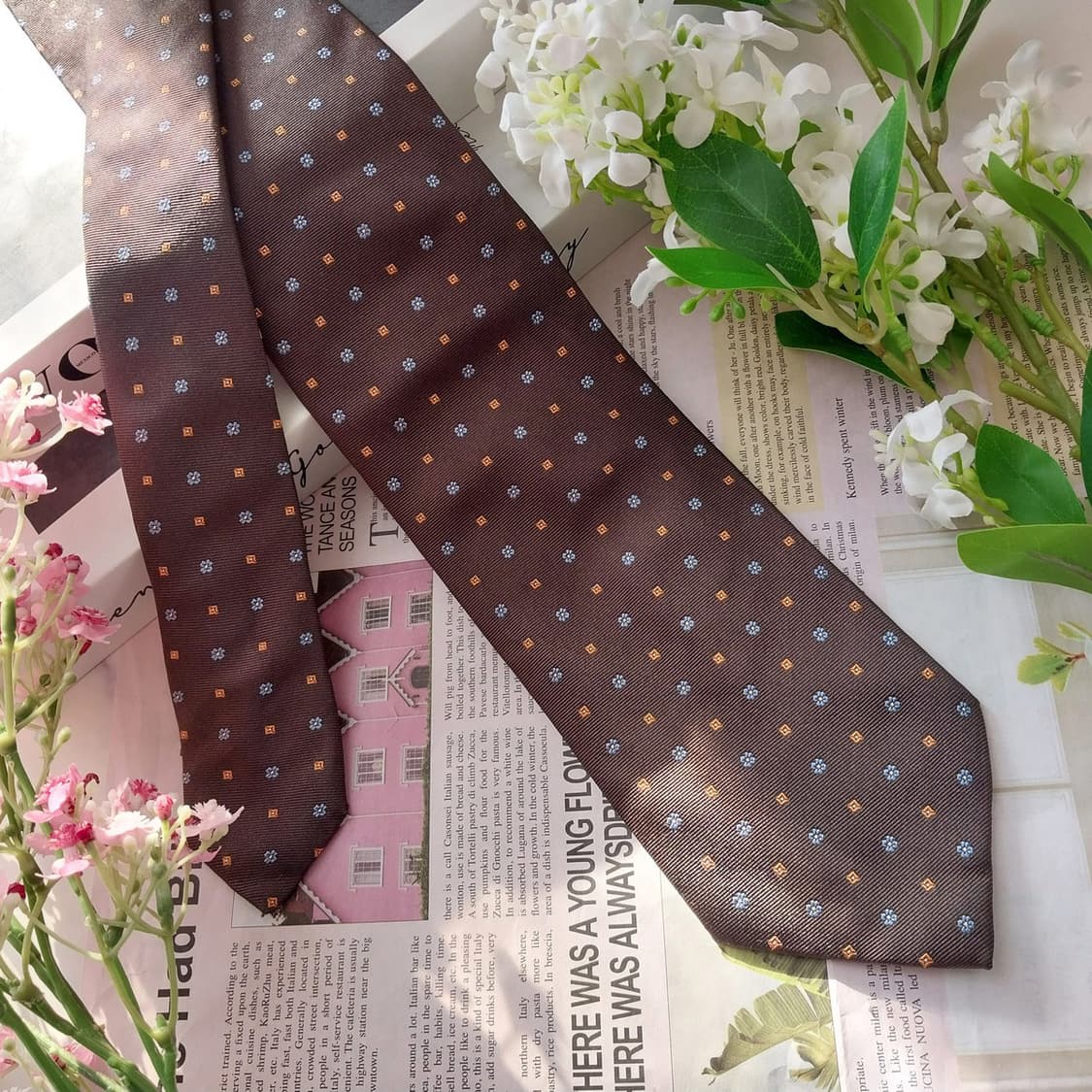 앤드류스 타이 실크 브라운 도트 넥타이 8.6cm A+등급 K1538
 상품이미지3