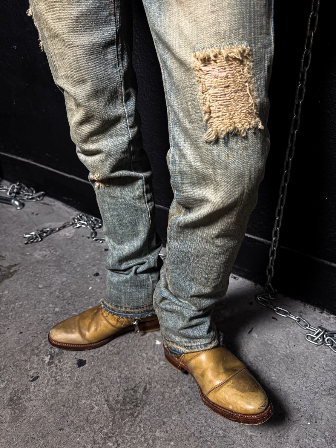 JILL STUART – Distressed Patch Denim Pan 상품이미지3