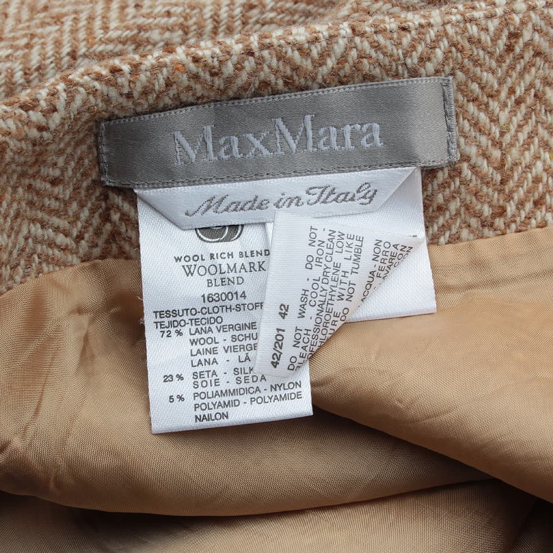 막스마라 딥베이지 헤링본 스커트 66 상품이미지3