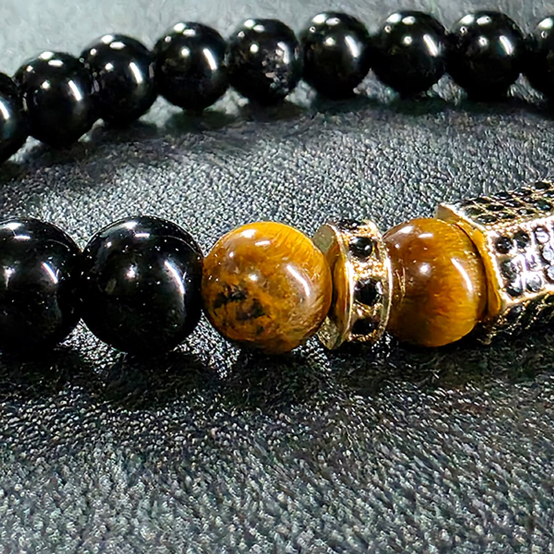 Arv 옵시디언 8mm 남자 빈티지 보석 원석 팔찌 상품이미지2