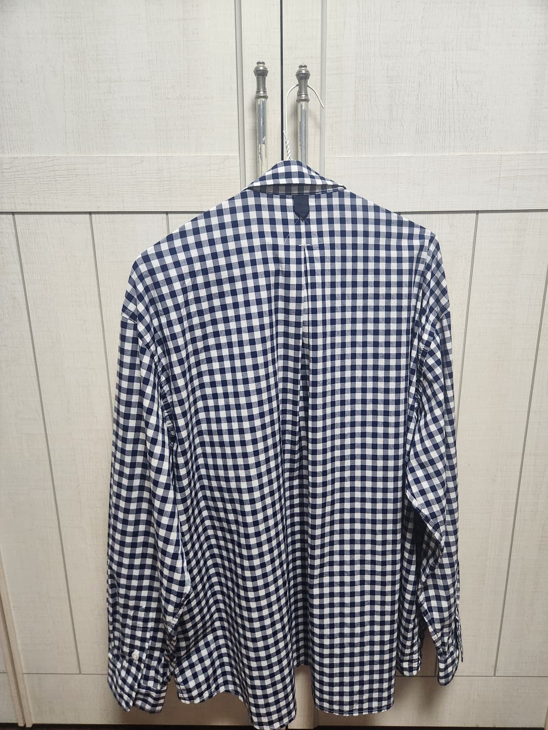 소프터 깅엄체크셔츠 네이비 M사이즈 상품이미지2