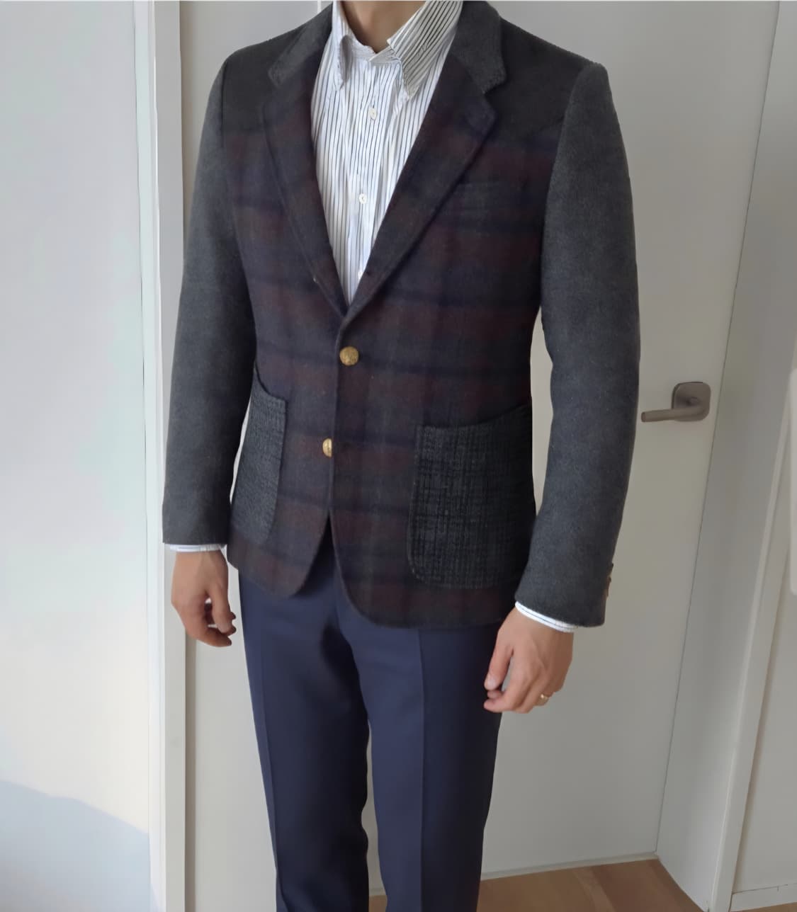 커스텀멜로우 체크 해리스 트위드 자켓  상품이미지9