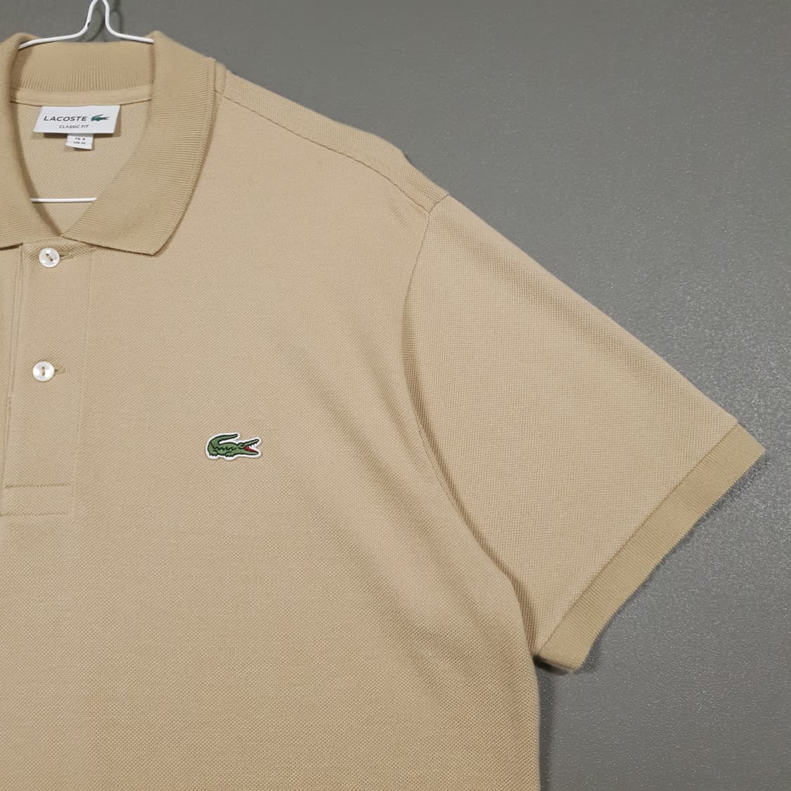 라코스테 신형 23ss 크록 반팔 카라티 폴로 셔츠 베이지 L1212 상품이미지3
