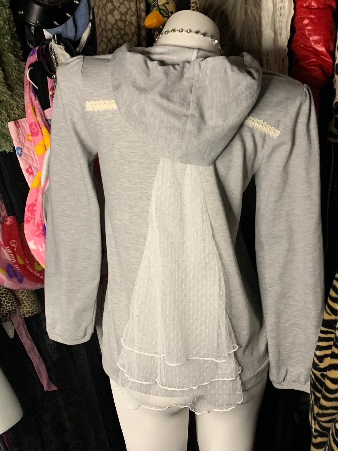 엑시즈팜 모리 그레이 레이스 후드집업 상품이미지3