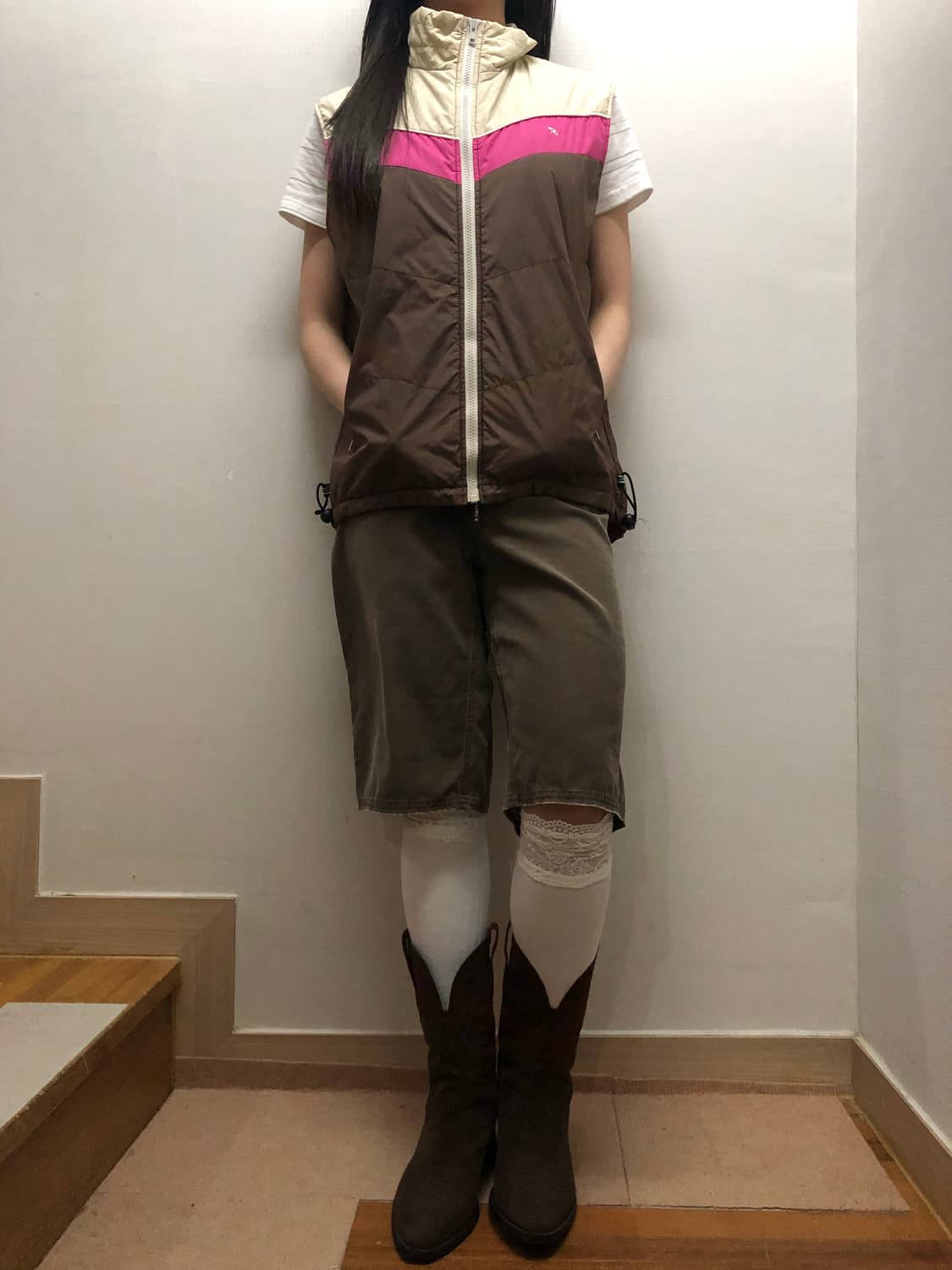 빈티지 아놀드파머 브라운 패딩 베스트 상품이미지5