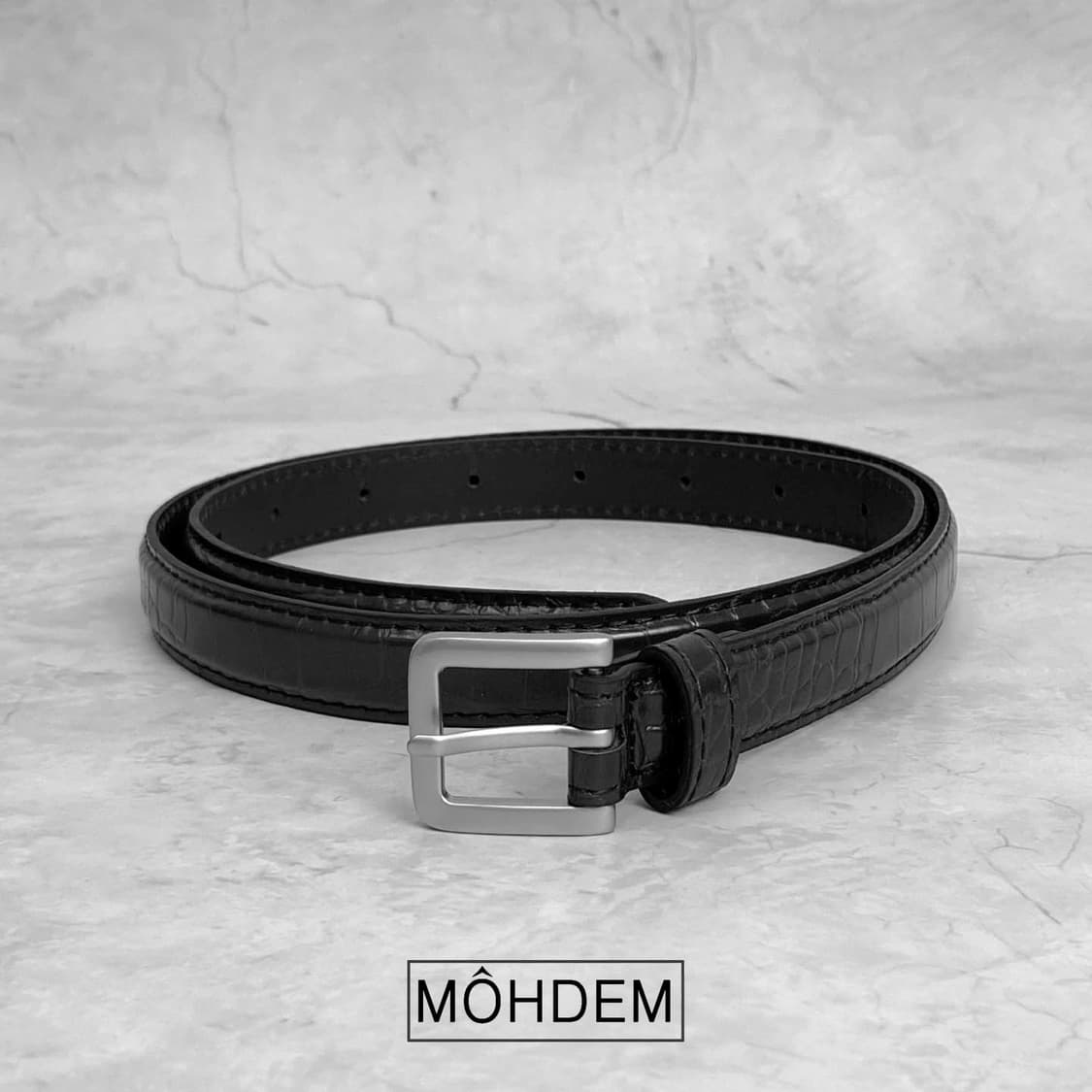 [Unisex] 크로커다일 이태리가죽 벨트 블랙 상품이미지10