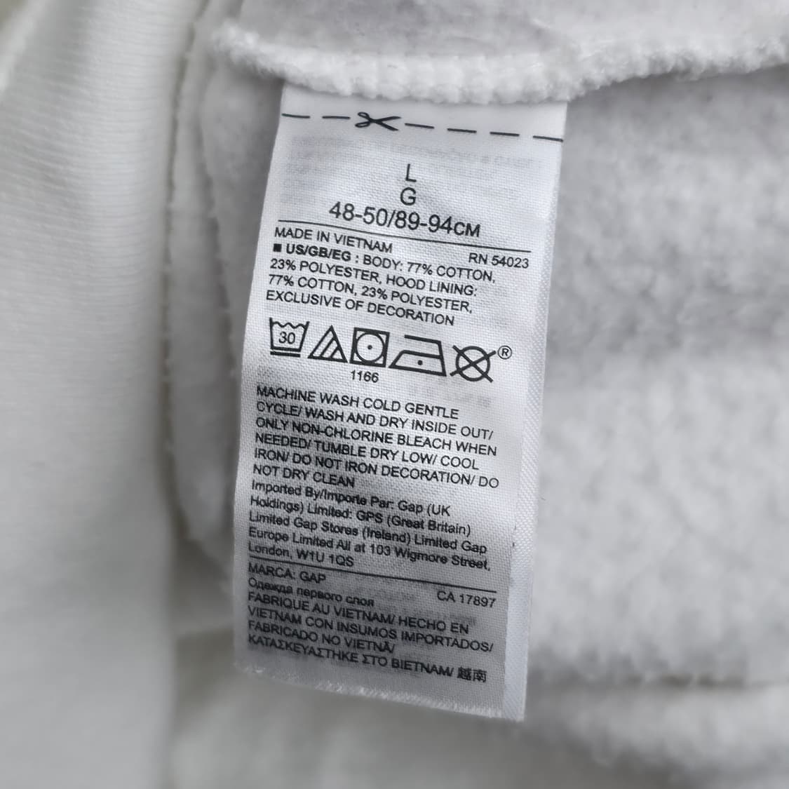 [L] GAP 갭 TOKYO 화이트 후드티 상품이미지6