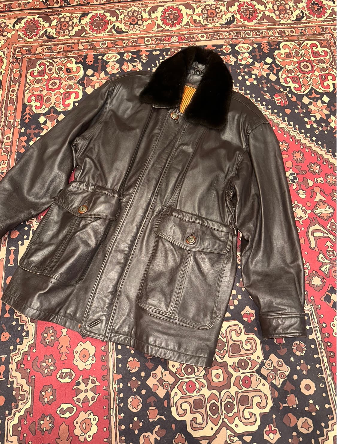 ( L-XL ) 가죽자켓 레더자켓 가죽카코트 가죽롱자켓 가죽롱 밀리터리 상품이미지2