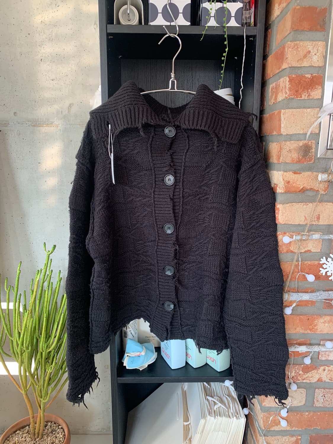 Perverze 퍼버즈 하이넥 카라 니트 가디건 상품이미지1