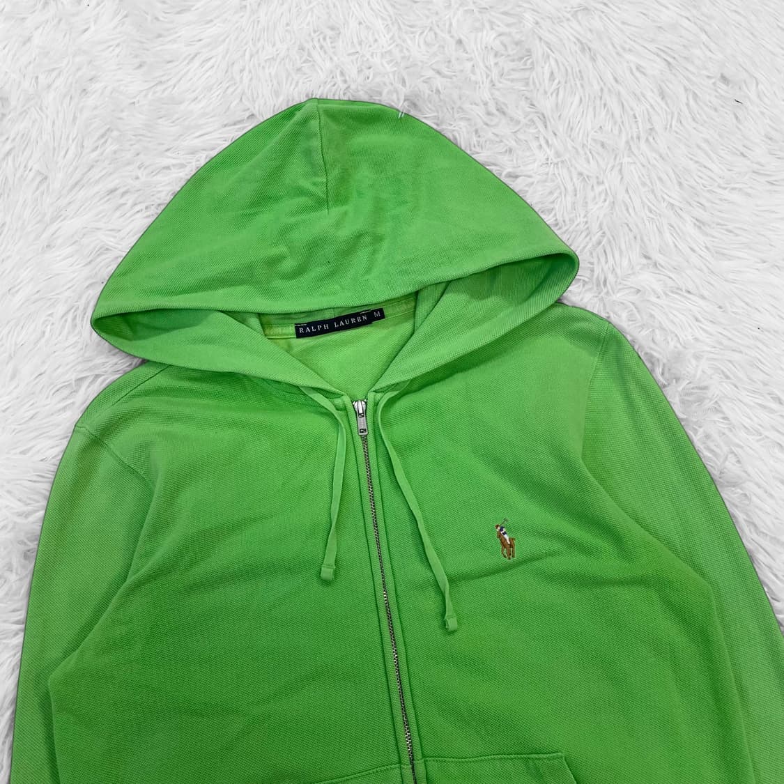 폴로 랄프로렌 포니 로고 후드집업 그린 상품이미지3