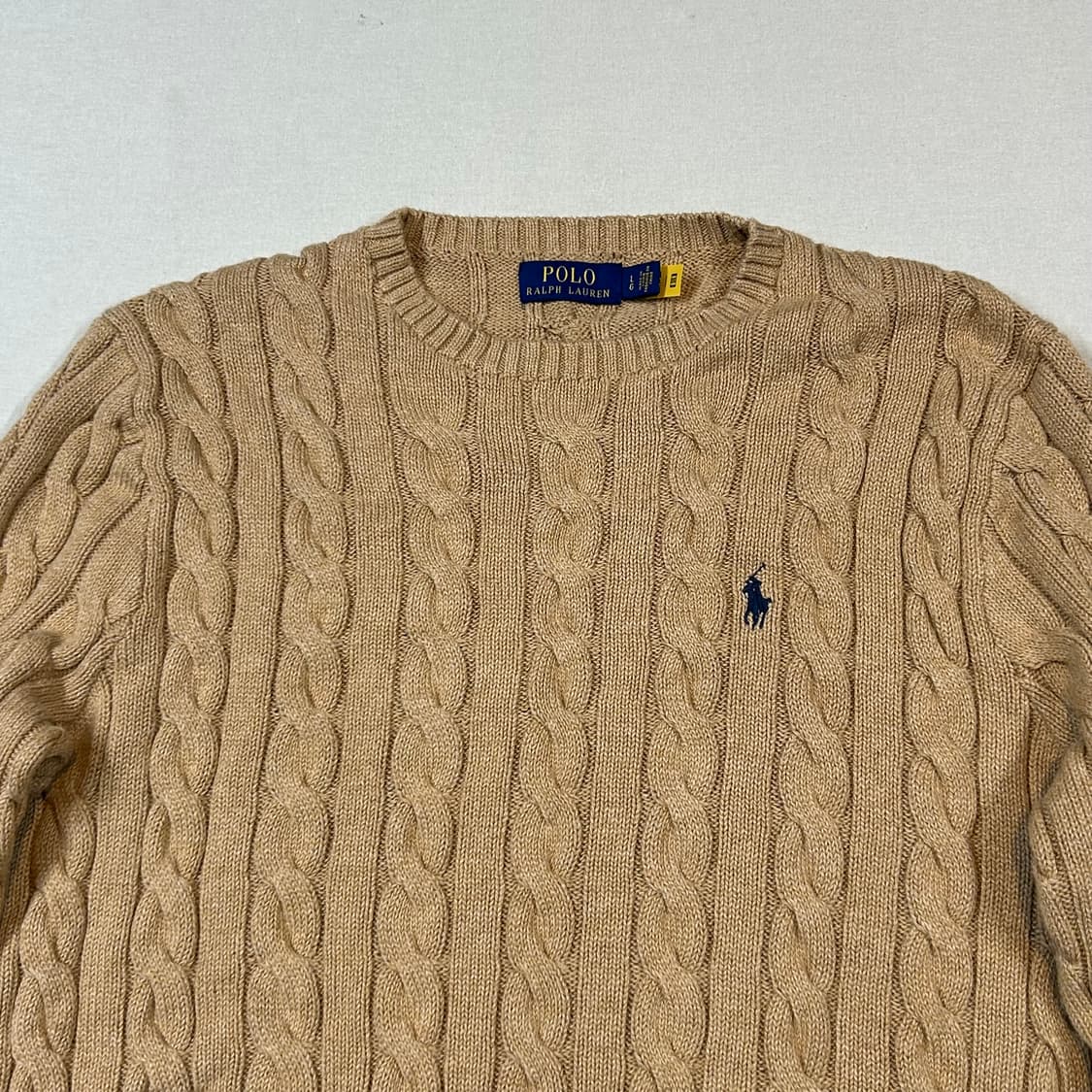L) 폴로 랄프로렌 케이블 꽈배기 니트 신형 큐알탭 상품이미지3