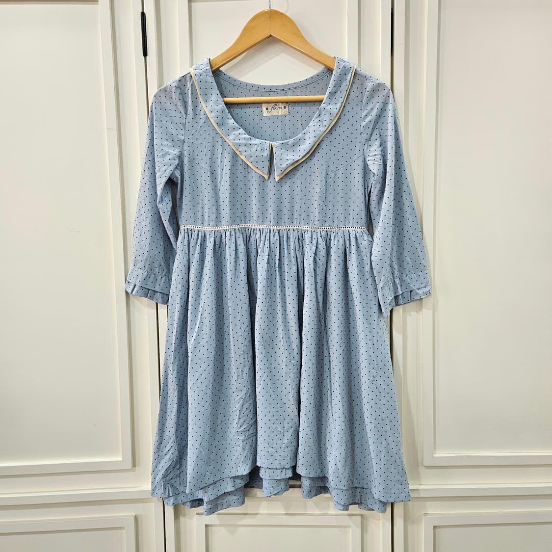 도트 세일러카라 원피스 상품이미지1