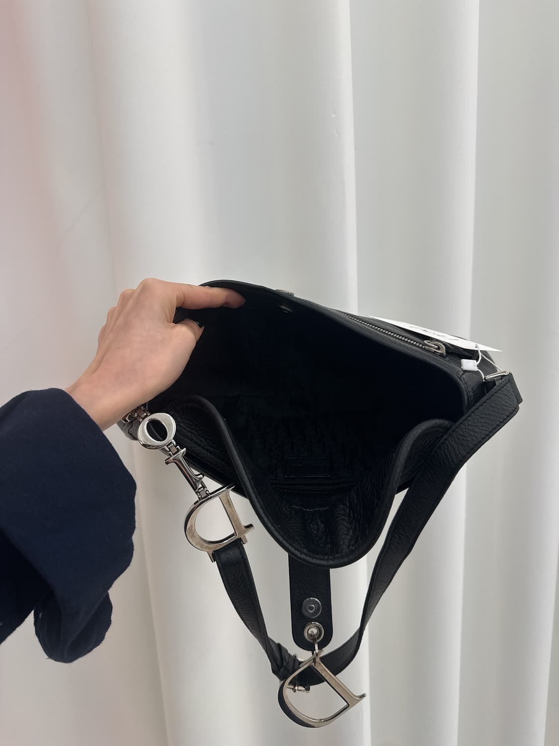 디올 빈티지 블랙 레더 디링백 상품이미지5