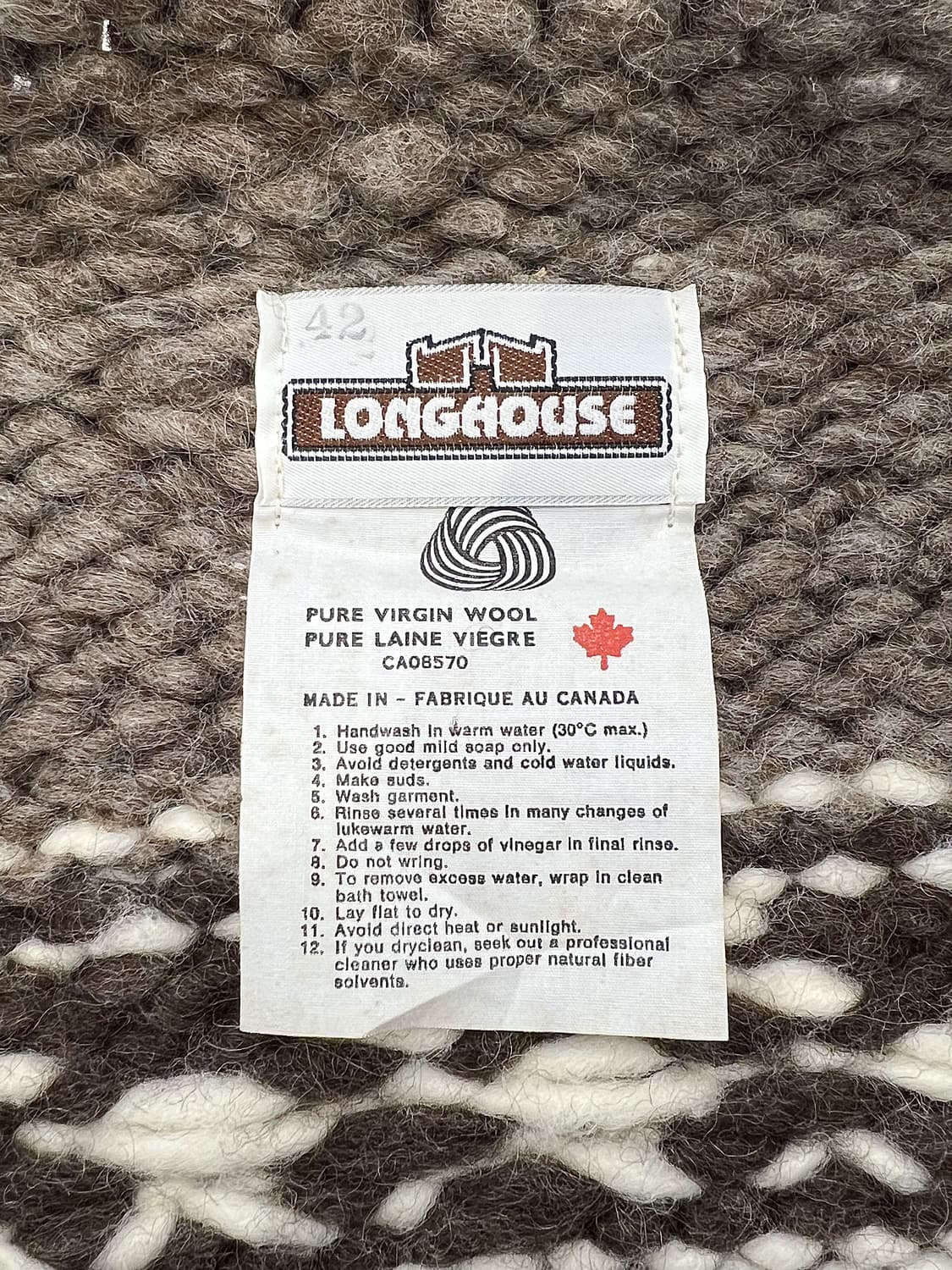 롱 하우스 노르딕 캐나다 헤비 울 코위찬 스웨터 카라 자켓 상품이미지7