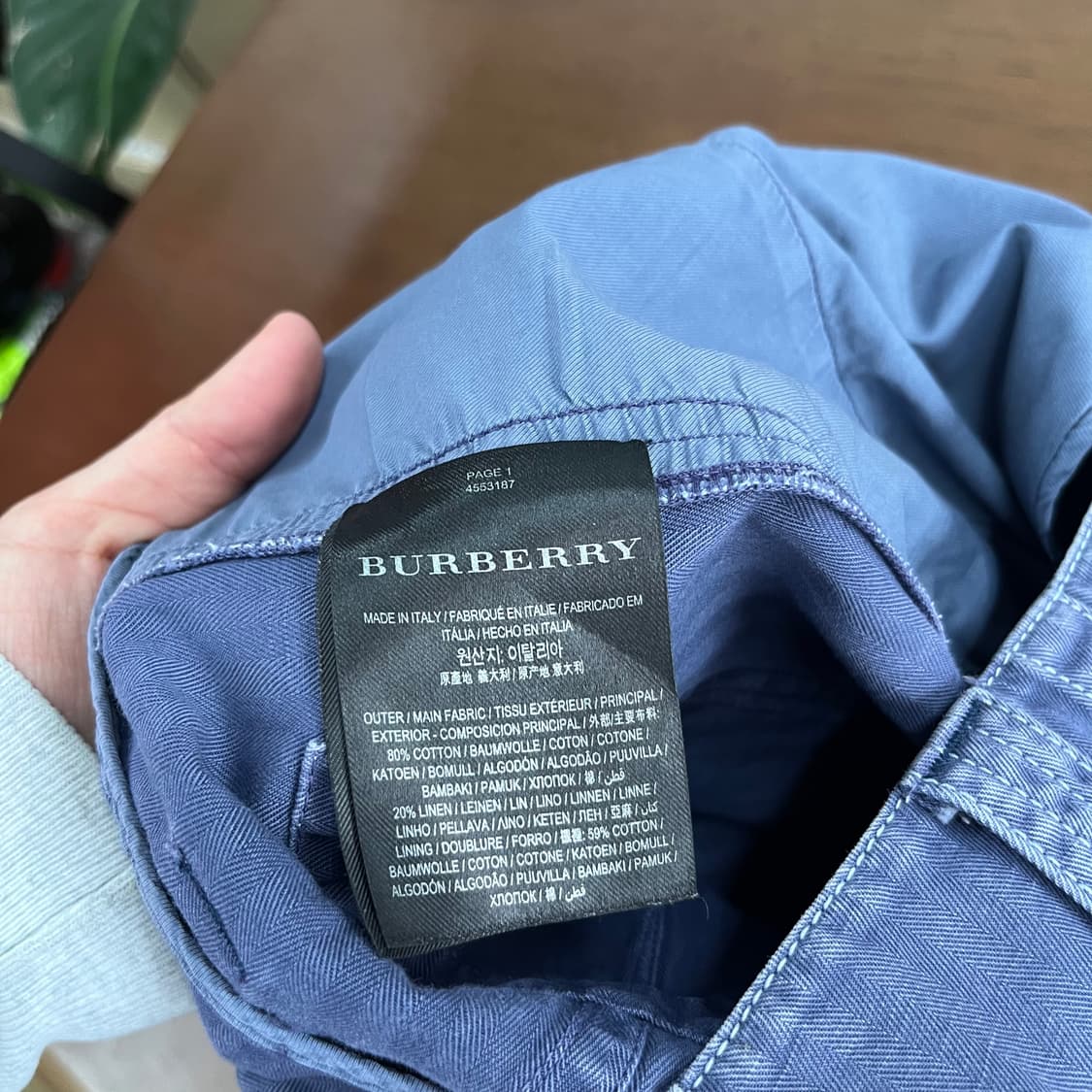 버버리 코튼/린넨 헤링본 팬츠 48 상품이미지8