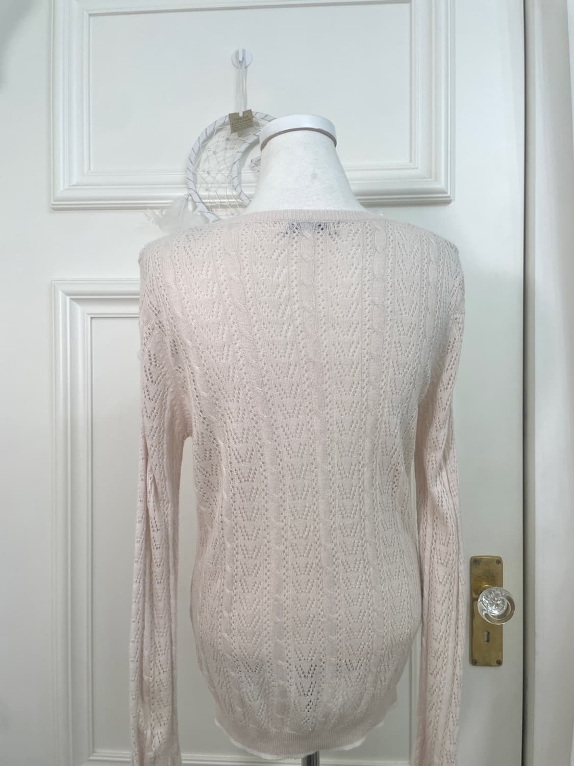 sheer pink crochet loose cardigan 상품이미지4
