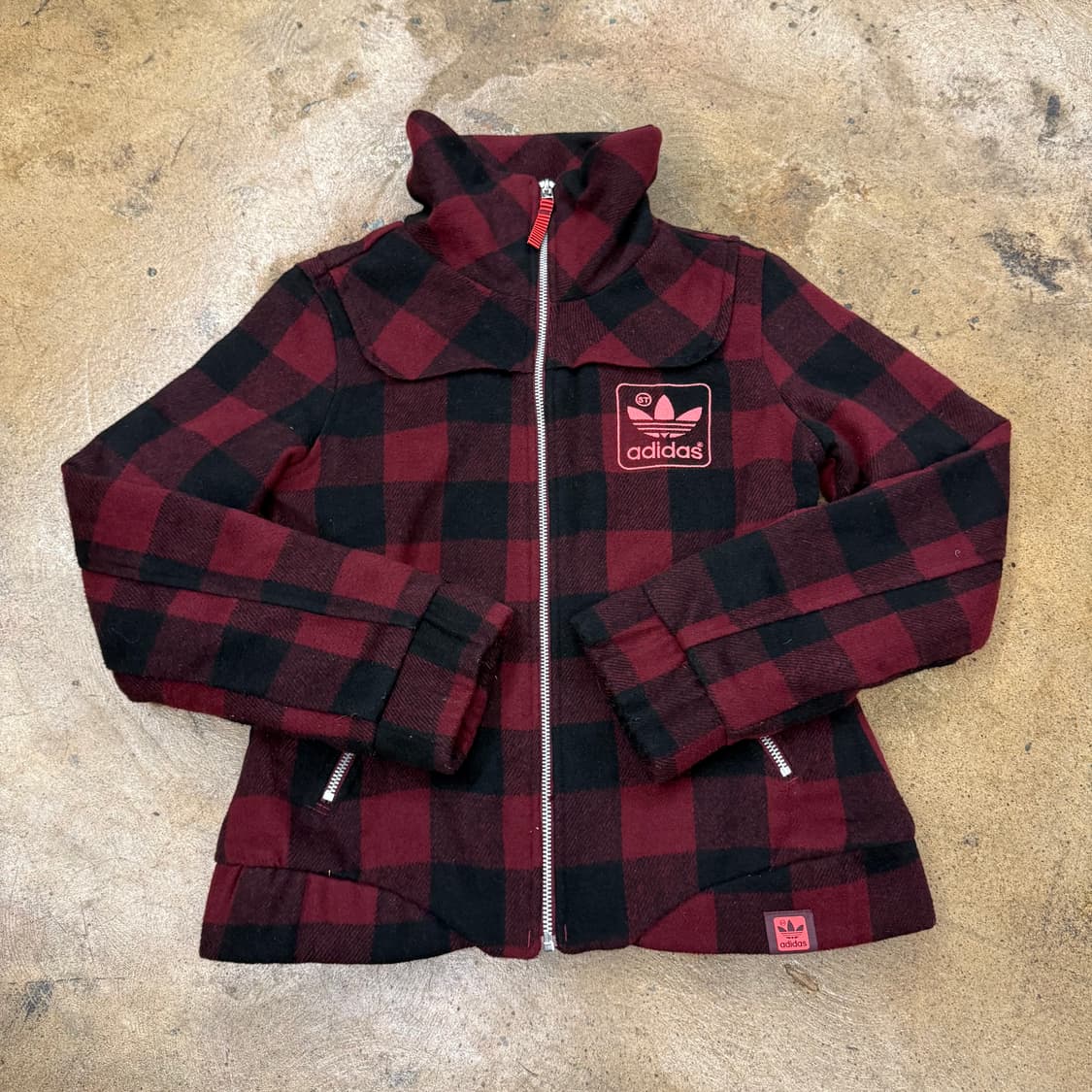 아디다스 버건디 체크 자켓 85 상품이미지2